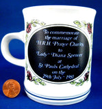Charles And Diana Royal Wedding Mug 1981 Black Denby Silhouettes