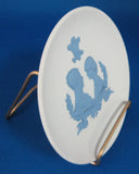 Royal Wedding 1981 Charles Diana Reverse Blue Jasperware Dish With Stand