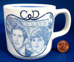 Mug Royal Wedding Charles and Diana 1981 England Adams Blue Transfer