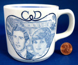 Mug Royal Wedding Charles and Diana 1981 England Adams Blue Transfer