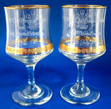 Charles And Diana Royal Wedding Etched Glass Pair Goblets Boxed 1981 Glasses Gift Ready