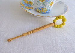 Treen Lace Bobbin Birth Of Prince William 1982 Glass Beads Turned Treen Beads Spangles
