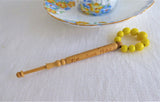 Treen Lace Bobbin Birth Of Prince William 1982 Glass Beads Turned Treen Beads Spangles