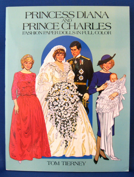 Prince Charles Princess Diana Paper Dolls Book 1985 Engagement Wedding Babies