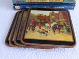 Coasters English Victorian Hunting Scenes Set Of 4 Pimpernel 1990s Cork Back