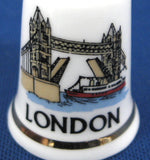 London England Thimble Tower Bridge Bone China Souvenir Sewing Thimble Souvenir