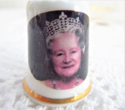 Thimble Queen Mum Queen Elizabeth Wife of King George VI English Bone China