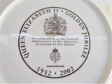 Plate Queen Elizabeth Golden Jubilee 2002 Royal Worcester England 22kt Gold 8 Inch