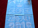 Tea Towel Prince George Birth William Kate Blue And White 2013 Royal Birth