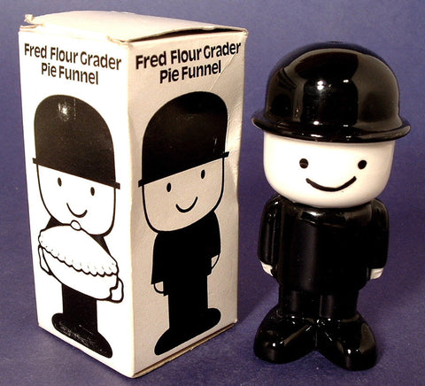 Pie Funnel Figural Homepride Fred The Flour Grader Ceramic England Vent Original Box 1965-1970s