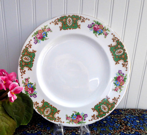 Shelley England Dinner Plate Empress Green Bone China 10.75 Inches Dinner Party