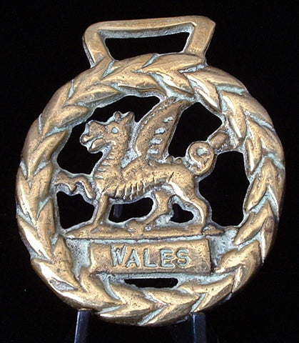 Edwardian Horse Brass England Dragon Wales Welsh Symbol 1900 Harness Ornament