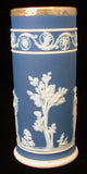Antique Wedgwood Jasper Dip Spill Vase Silver Rim Erato 1870s