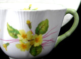 Shelley Cup and Saucer Primrose Dainty Shape Pale Green Trim