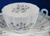 Shelley Cup And Saucer With Plate Blue Rock Ludlow Blue Trim Blue And White