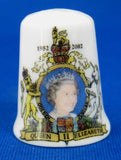 Queen Elizabeth II Golden Jubilee Thimble Bone China UK 2002 50 Year Coronation Jubilee