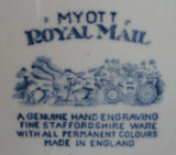 Myott Royal Mail Blue Transferware Dinner Plate 1940s Ironstone Coaching Scene