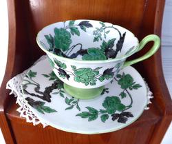 Shelley China England Cup Saucer Gainsborough Ovington Peony Chippendale