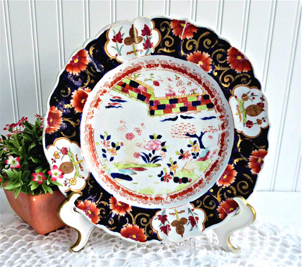 Early Mason Imari 9 Inch Dinner Plate 1813 to 1829 England Japonesque Ironstone