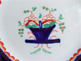 Antique 1830s Imari 9 Inch Dinner Plate England Copper Luster Cobalt Rust