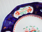 Antique 1830s Imari 9 Inch Dinner Plate England Copper Luster Cobalt Rust