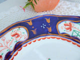 Antique 1830s Imari 9 Inch Dinner Plate England Copper Luster Cobalt Rust
