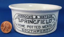 Antique English Crock Horrocks And Watson Potted Meat Mid Victorian Era