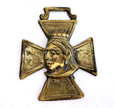 Victorian Horse Brass Queen Victoria Maltese Cross 1890s Cast Brass Harness Ornament