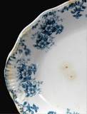 Large Blue Transferware Platter Blue Floral Trentham Ironstone 1890s Floral