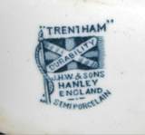Large Blue Transferware Platter Blue Floral Trentham Ironstone 1890s Floral