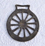 Wagon Wheel Horse Brass Geometric England Souvenir 1890s Ornament