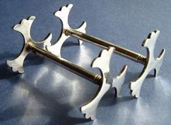 Edwardian Kniferest Pair English Silver Plate Trefoil Ends Leaves 1930s Art Deco