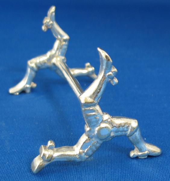 Antique Kniferest Isle Of Man Booted Feet Spurs Silver Plate Edwardian 1900-1910
