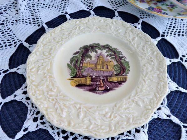 Plate Mason's Oak Polychrome Transfer Embossed Border 6 Inch Side Bread