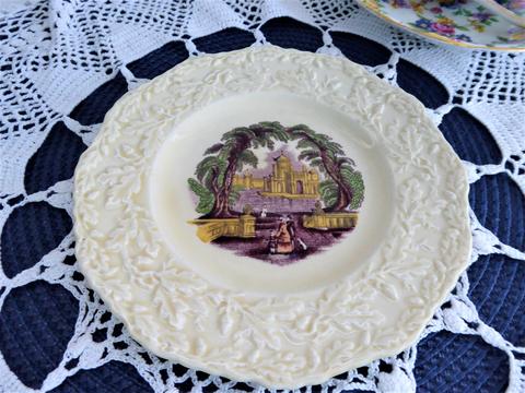 Plate Mason's Oak Polychrome Transfer Embossed Border 6 Inch Side Bread