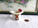 Edwardian Antique Match Holder  Match Striker Top Hat Crested China 1900-1910s