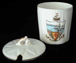 Shelley Dainty Crested Jam Jar Condiment Largs Scotland 1930s Marmalade