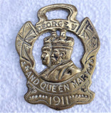 King George V Queen Mary Horse Brass Crowned 1911 Harness Ornament Royalty