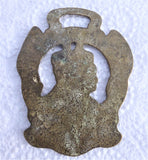 King George V Queen Mary Horse Brass Crowned 1911 Harness Ornament Royalty