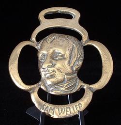 Antique Horse Brass Sam Weller Dickens Character England Harness Brass 1912-1920