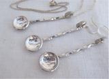 Necklace And Earrings George V Threepence Salt Spoons Sterling Silver Barley Twist 1920s Sterling Rope Chain