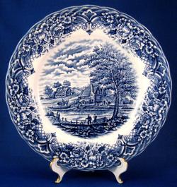 Blue Transferware Plate Homeland Grindley England Ironstone 10 Inch Dinner