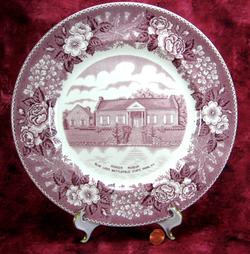 Mulberry Transferware Plate Pioneer Museum Blue Licks KY Adams Jonroth 1920s