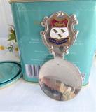 Canterbury England Tea Caddy Spoon Tea Scoop Enamel Shield Finial 1930s Becket