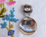 Canterbury England Tea Caddy Spoon Tea Scoop Enamel Shield Finial 1930s Becket