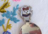 Canterbury England Tea Caddy Spoon Tea Scoop Enamel Shield Finial 1930s Becket