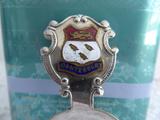 Canterbury England Tea Caddy Spoon Tea Scoop Enamel Shield Finial 1930s Becket
