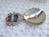 Welsh Tea Caddy Spoon Tea Scoop Enamel Shield Finial Penarth 1930s