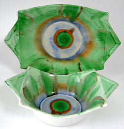Shelley Harmony Dripware Art Deco Jam Dish And Plate 1930s Serving Set