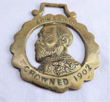 King Edward VII Horse Brass Crowned 1902 Harness Ornament 1930s Royalty